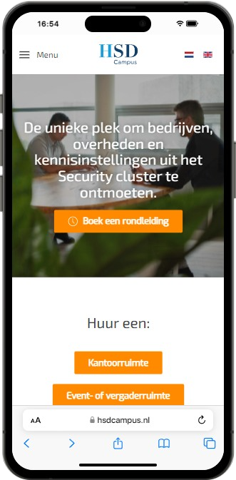 Mobiele weergave van HSD Campus