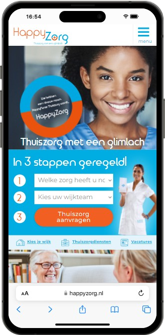 Mobiele weergave van HappyZorg